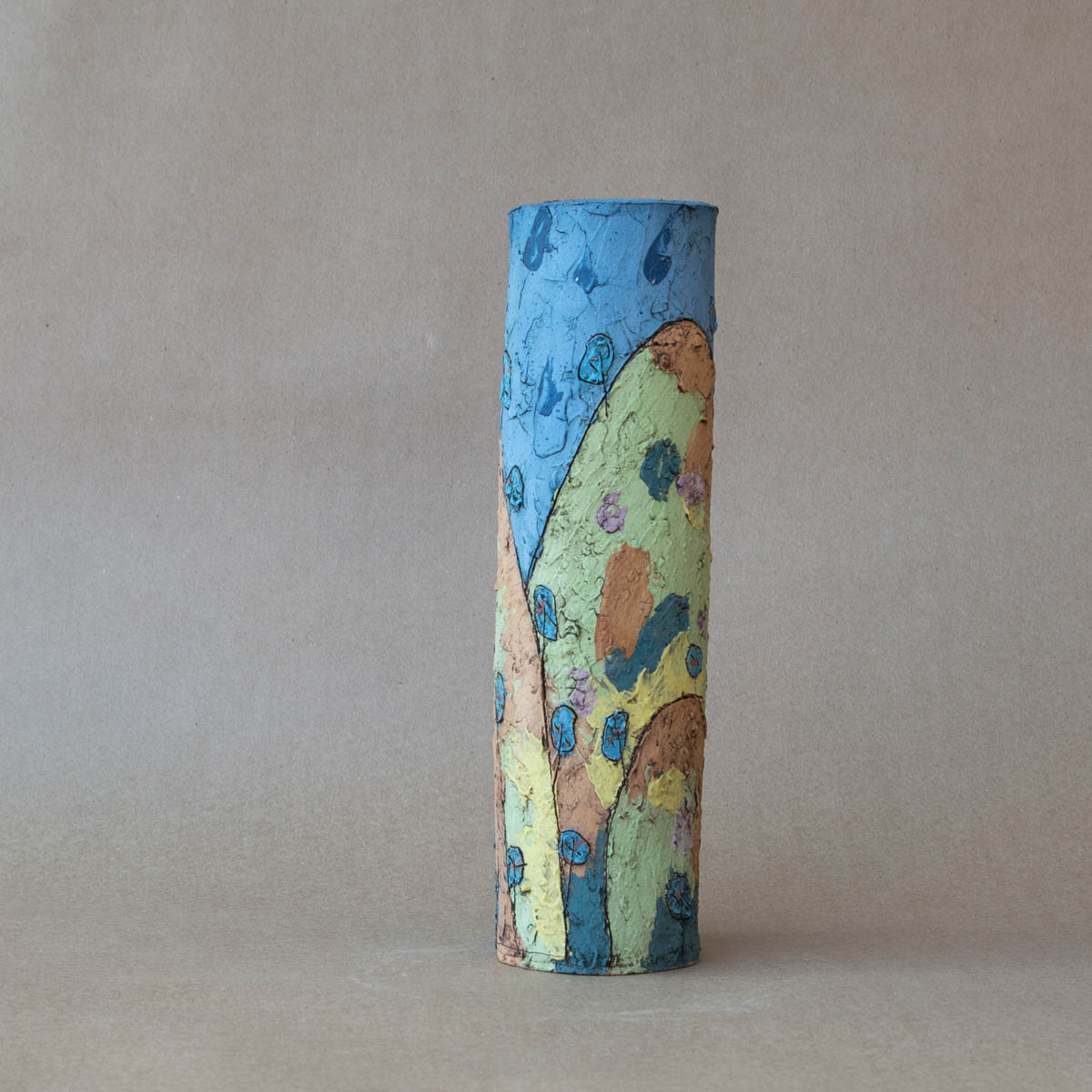 Otway Landscape , textured slip , cylinder - SOLD!